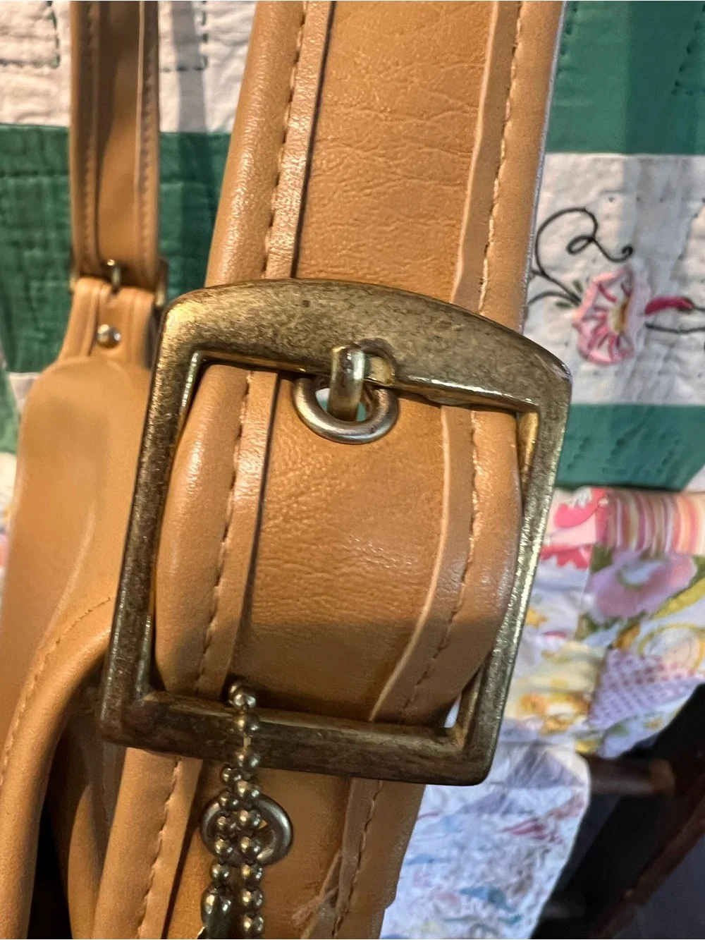 Vintage Coach Tan Leather Crossbody Bag